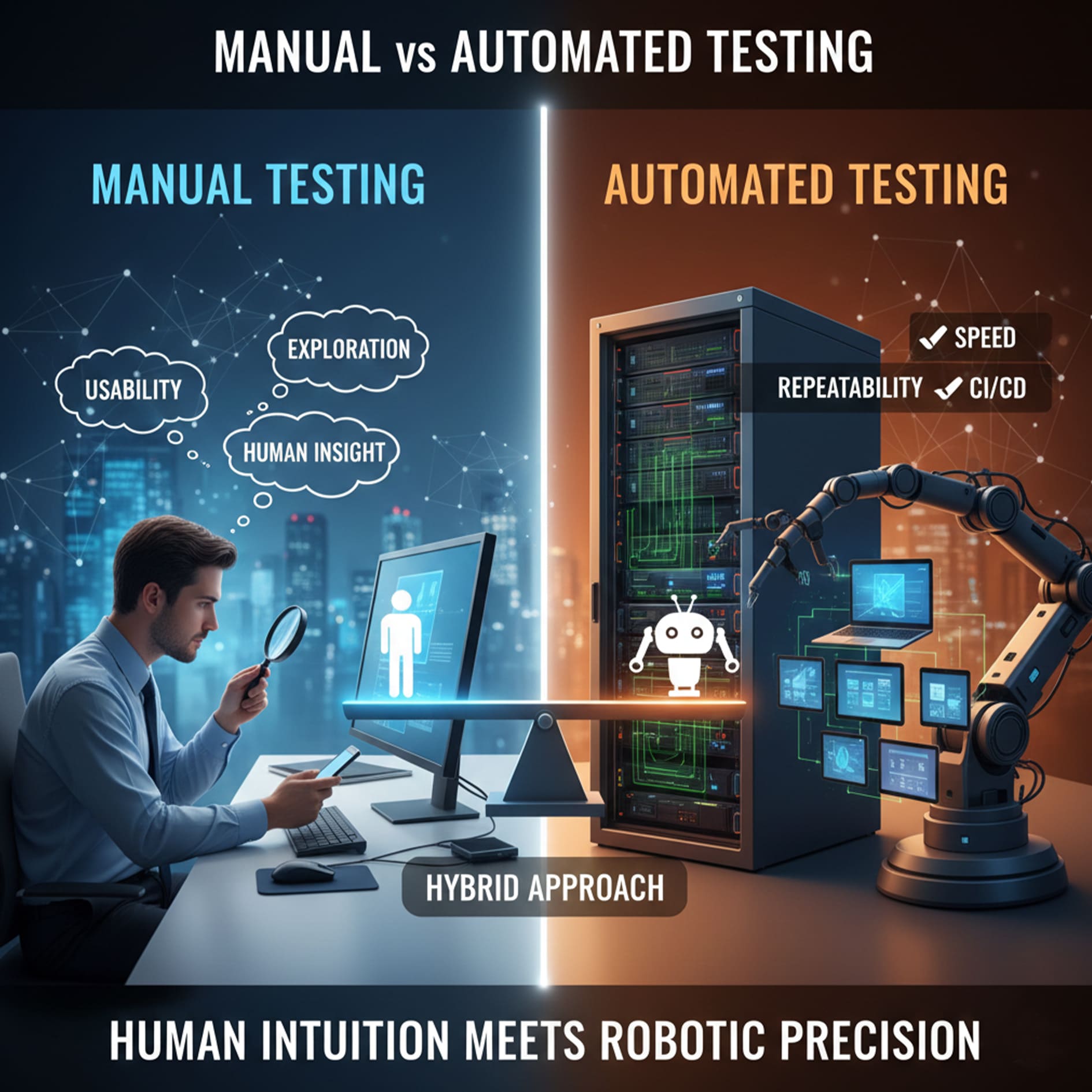 Manual Testing vs Automation Testing Difference – Pros & Cons