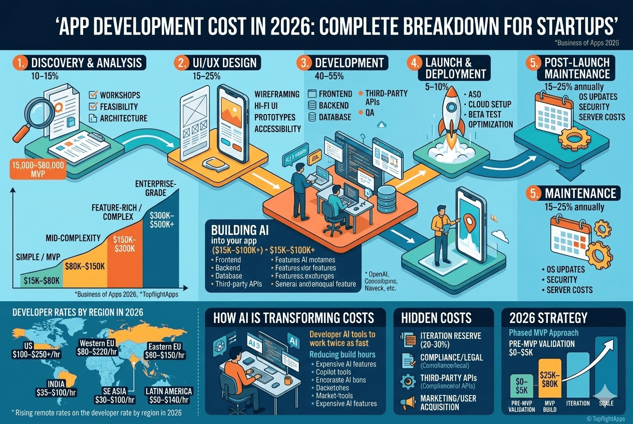 App Development Cost in 2026: Complete Breakdown for Startups